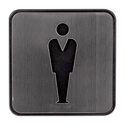 Табличка WC Man нержавеющая сталь черный с серым 97 мм Arino 67742