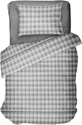 Комплект постельного белья Клетка серая 1,5 UP! (Underprice) 