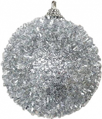 Шар пенопластовый Пухнастик 8 см серебряный
