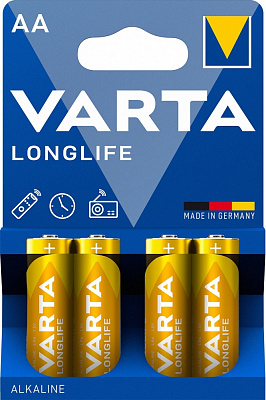 Батарейка Varta Longlife AA (пальчиковые) 4 шт. (4106101414)