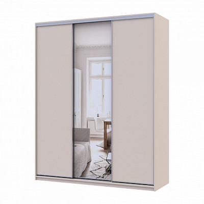 Шкаф-купе Сити Лайт Doros ДСПзеркало 1,8 м 1800x600x2250 мм кашемир двери / ДСП/зеркало/ДСП