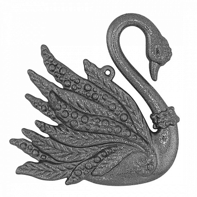 Украшение новогоднее MIS LT Лебедь 12 см серебряный