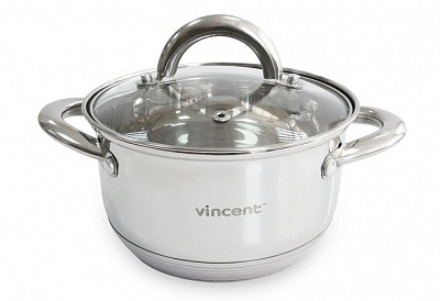 Кастрюля с крышкой Vincent 1,7 л 16 см VC-3167-16 Сталь