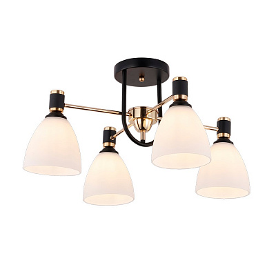 Люстра потолочная WunderLicht Lounge 4x60 Вт Е27 черный с золотом KK5161-44