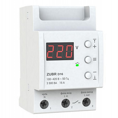 Реле напряжения ZUBR D16 (16 А, 3 500 ВА)