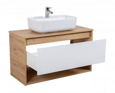 Тумба підвісна ScandiSPA Edda севілья зі стільницею 100 см з умивальником Aqua 60 см