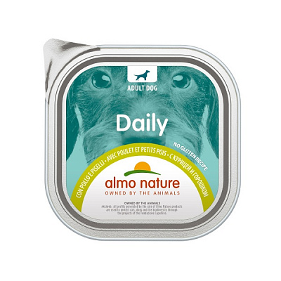 Паштет консервований для усіх порід Almo Nature Daily Dog горошек з куркою 300 г
