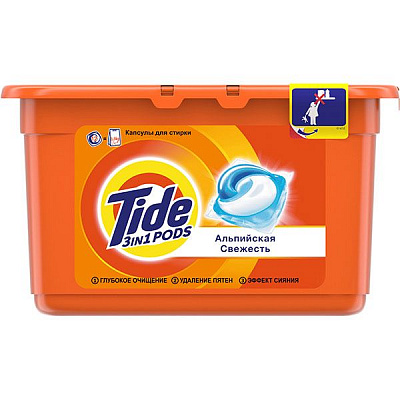 Капсули для машинного прання Tide Все-в-1 Альпійська Свіжість 12 шт.