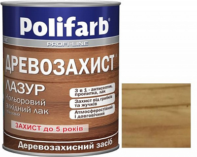 Лазур Polifarb Древозахист золота сосна глянець 0,7 кг