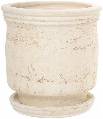 Горшок шамотный Самовар средний 100 круглый 29,8л кремовый 