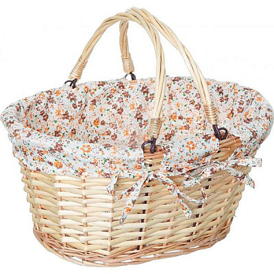 Корзина плетеная с текстилем 48504-M 37x26x18 см
