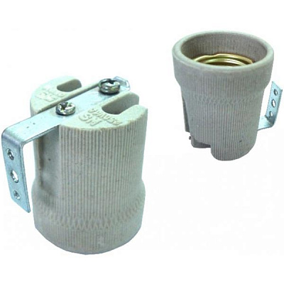 Патрон электрический  ЕМТ с креплением E27 керамика белый 22-0106