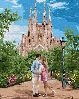 Картина по номерам Путешествие в Барселону 40х50 см Идейка 