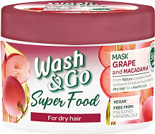 Маска для волосся Wash&Go Super Food з виноградом та макадамією 300 мл