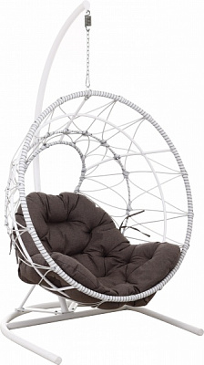 Кресло-кокон Сфера плетение орегон светло-серый