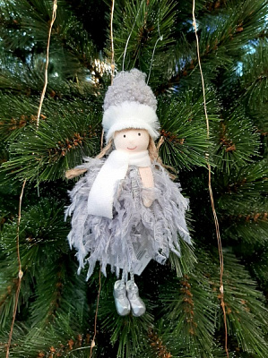 Украшение новогоднее Девочка 18 см серый A-793811