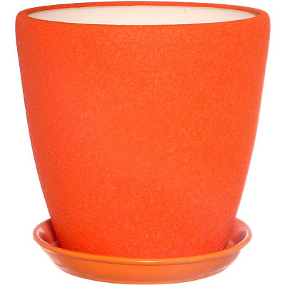 Горщик керамічний Оріана-Запоріжкераміка Грація №1 шовк помаранчевий круглий 10л помаранчевий (056-1-050)