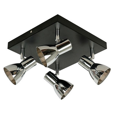 Спот Powerlight Glanz 4xGU10 50 Вт черный/хром