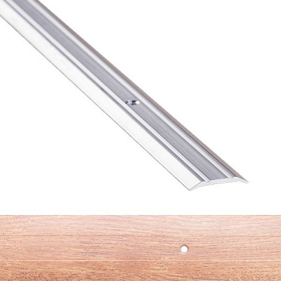 Порожек алюминиевый 5-А Лугалпроф профилированный с отверстиями 3х25x900 мм дуб натуральный