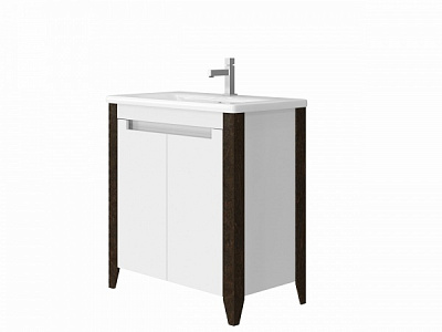 Тумба напольная ЮВЕНТА Queen - 80 белая с умывальником Soft-80