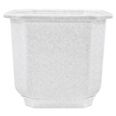 Горщик пластиковий Алеана Дама квадратний 16л білий із сірим (112022)