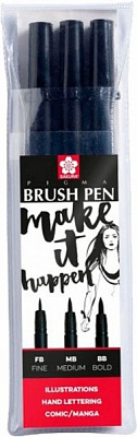 Набір лінерів PIGMA Brush Sakura чорний 3 шт POXFVKBP349