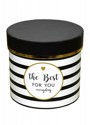 Коробка подарункова кругла смугаста 16х15 см