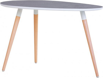 Стіл журнальний LEAVES L WHITE (16) 750х500х465 (CH) сірий камінь 1.007 700x465мм Nowy Styl