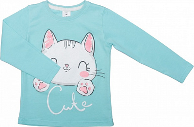 Футболка для девочек Luna Kids с принтом Cute р.128 ментоловый 