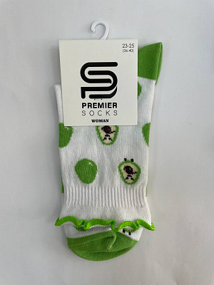 Носки женские Premier Socks с рисунком Авокадо р.23-25 белый