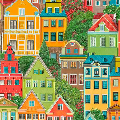 Шпалери Слов'янські шпалери Expromt Будиночки 5671-02