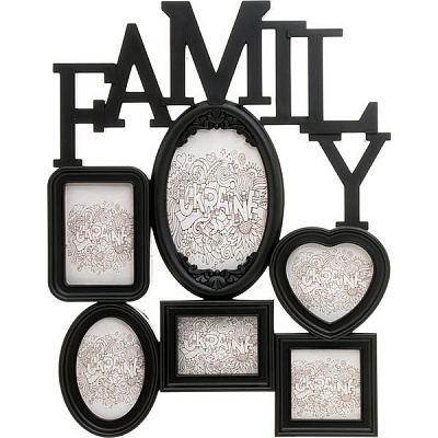 Фоторамка Коллаж Семья 6 шт черная