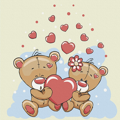 Картина за номерами Пара ведмедиків 15537-АС 30х30 см ArtCraft