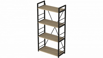 Этажерка Коннект 4/60 1200х600х280 мм дуб сонома/черный (XK00202)
