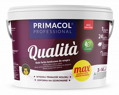 Фарба інтер'єрна латексна Primacol Professional Qualita Max мат білий 3л