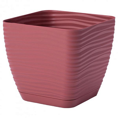 Вазон пластиковий Form Plastic Сахара міні Квадро-23 квадратний 7,2 л марсала