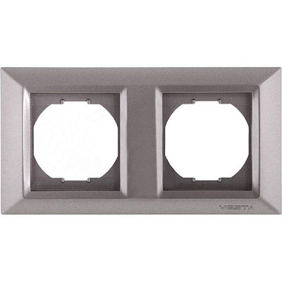 Рамка двухместная UP! (Underprice) Vesta горизонтальная серый