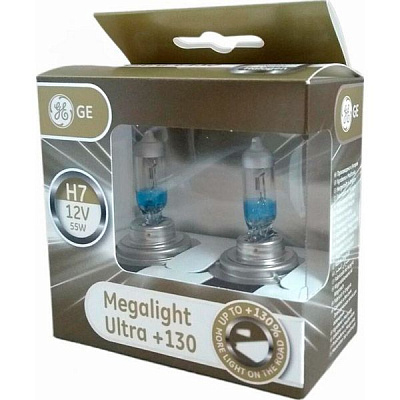 Лампа галогенная GENERAL ELECTRIC Megalight Ultra +130 (58520XNU) H7 PX26d 12 В 55 Вт 2 шт