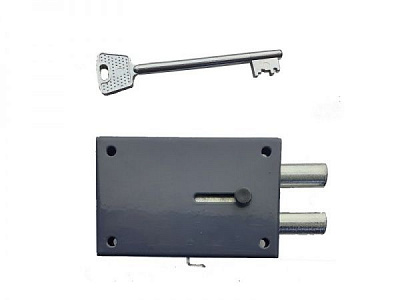 Дверний замок вхідний Тандем ЗН-4 темно-сірий