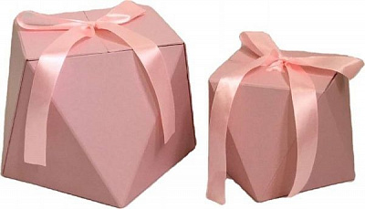Коробка подарочная раскладная розовая W7981-2 24.5x24.5x17.8 см