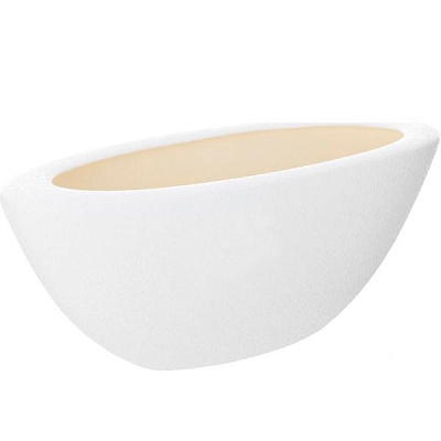 Кашпо керамічне Оріана-Запоріжкераміка Ладья шовк білий овальний 9л білий