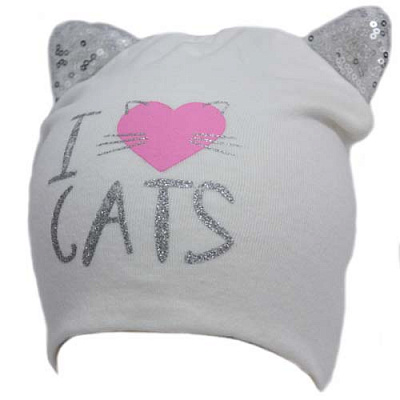 Шапочка детская для девочки Kraft+ 343-Т р.46-48 светло-серый 