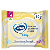 Влажная туалетная бумага Zewa Baby moist однослойная 80 шт.