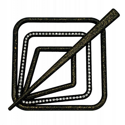 Заколка Квадрат Элит 85х85 мм старое золото В0021-15 MISLT