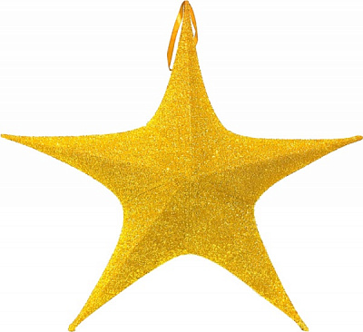 Декорация новогодняя Звезда с блестками золото Z80GL 80 см 