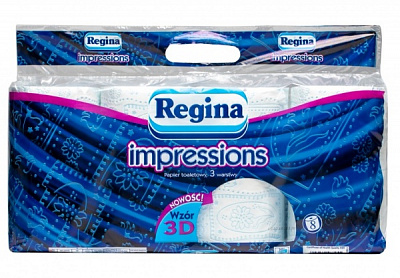 Туалетний папір Regina Impression Blue тришаровий 8 шт.