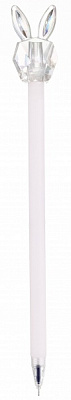 Ручка гелевая Хрустальный зайчик белая чернила синие 