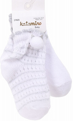 Шкарпетки для дівчаток KATAMINO K44064 KTM85944 р.6-12 білий