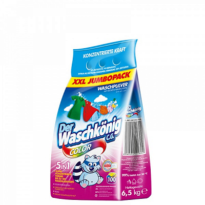 Пральний порошок для машинного та ручного прання WASCHKONIG Color 6,5 кг
