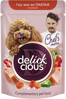 Корм вологий DELICKCIOUS смакує як паелья з куркою 85 г